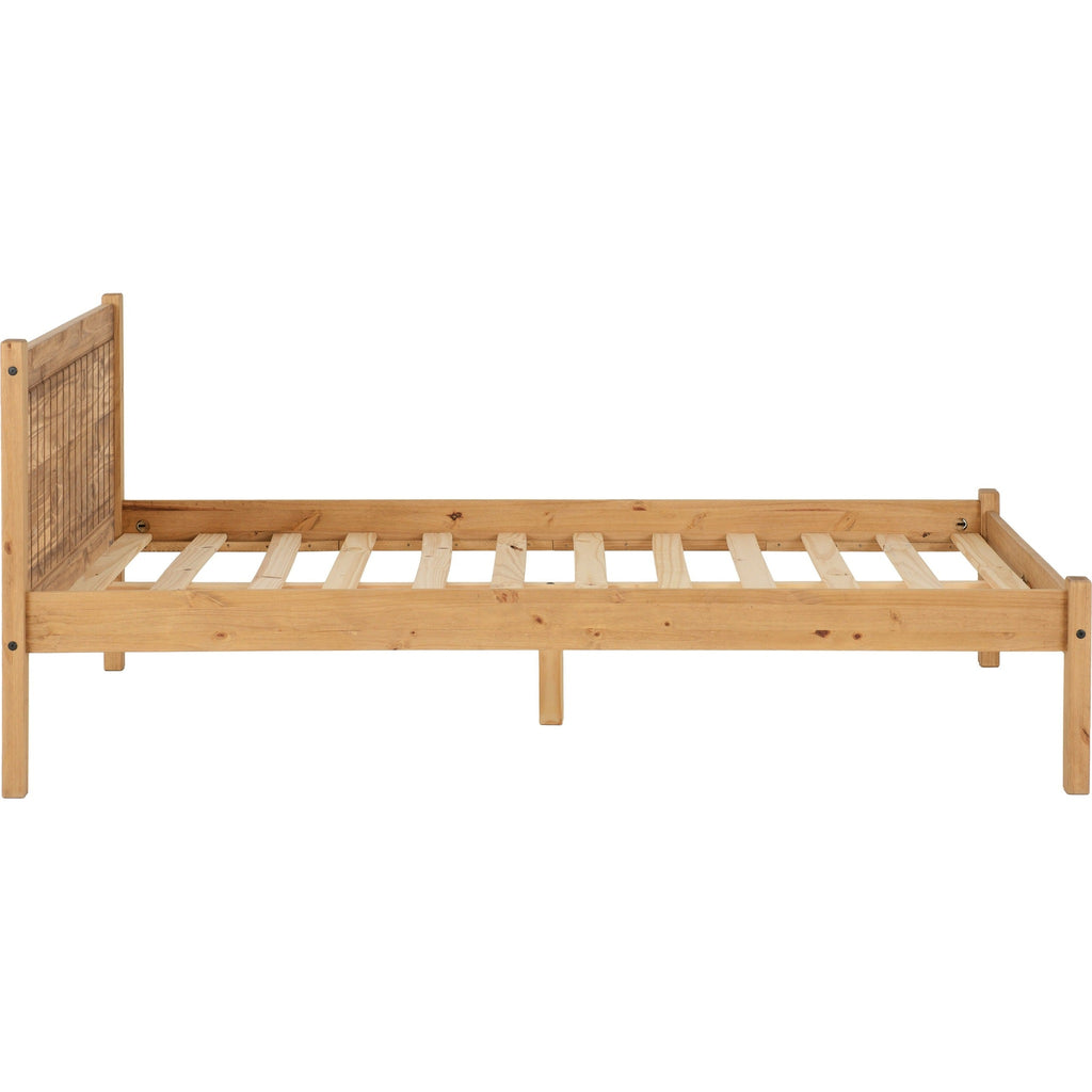 Maya 4'6" Bed - Distressed Waxed Pine