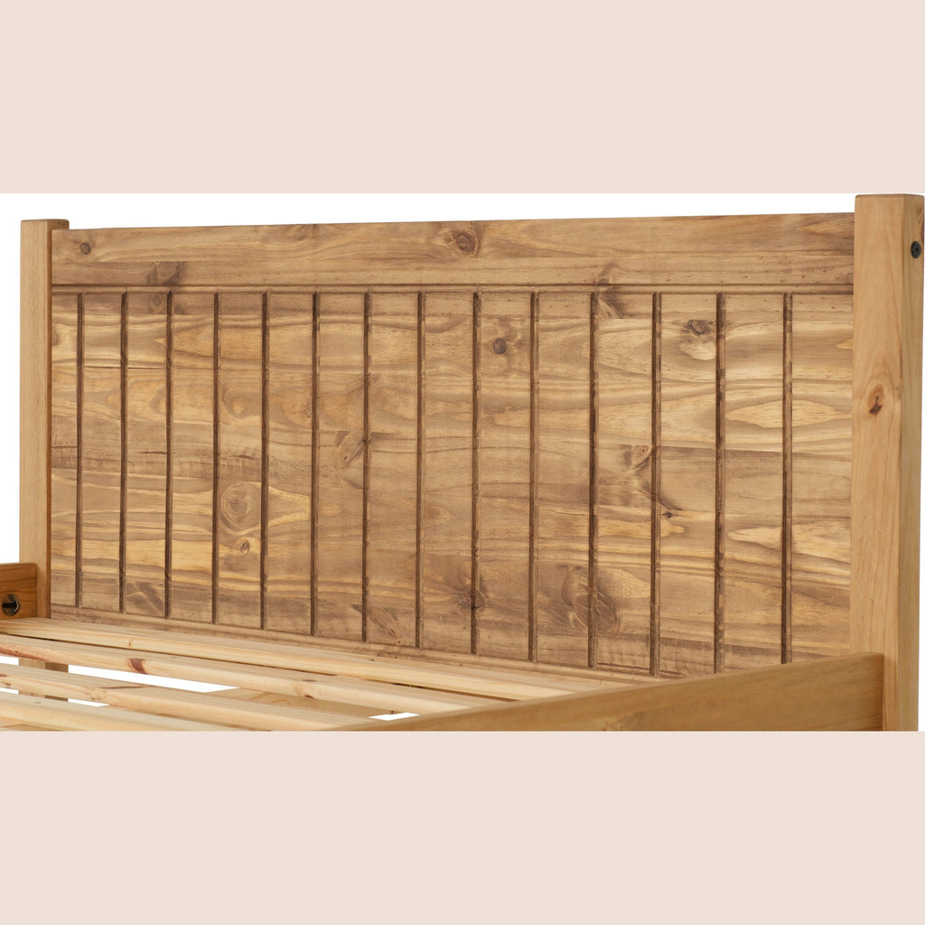 Maya 4'6" Bed - Distressed Waxed Pine