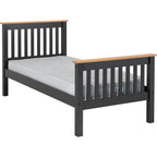 Monaco 3' High End Bed - Dark Grey/Oak Effect