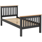 Monaco 3' High End Bed - Dark Grey/Oak Effect