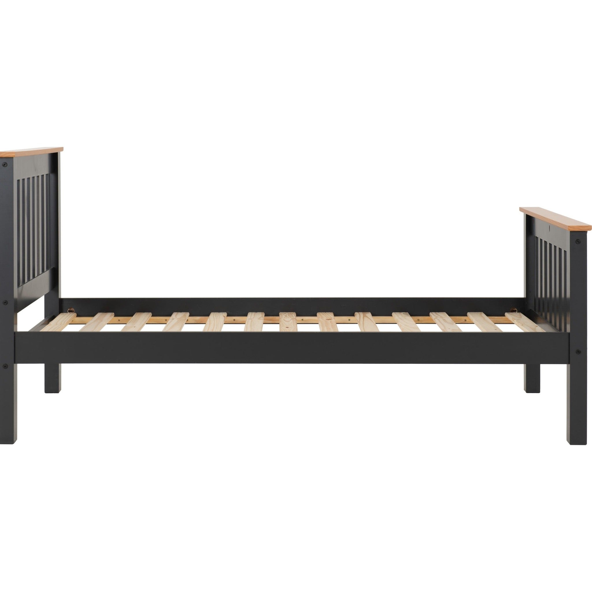 Monaco 3' High End Bed - Dark Grey/Oak Effect