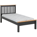 Monaco 3' Low End Bed - Dark Grey/Oak Effect