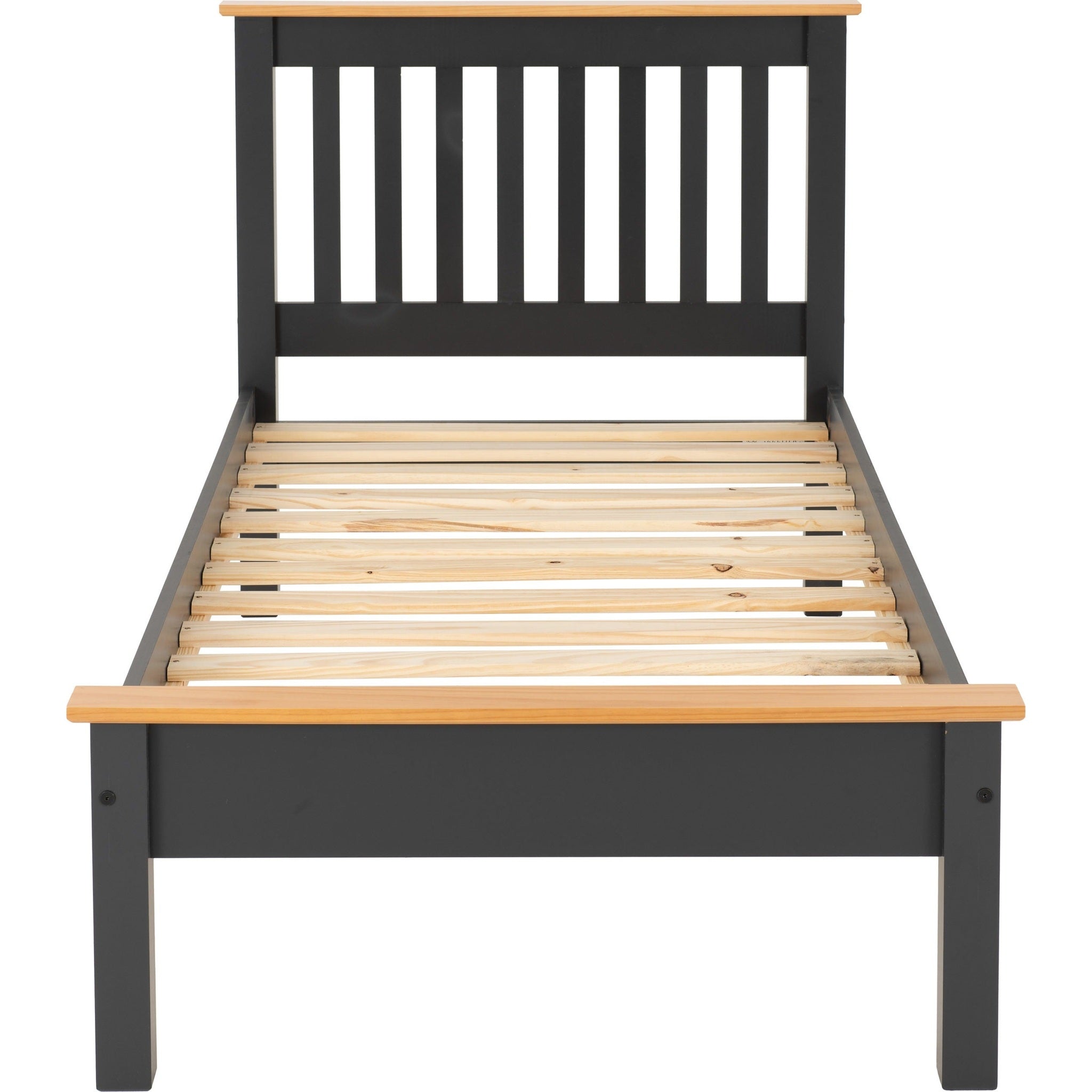 Monaco 3' Low End Bed - Dark Grey/Oak Effect