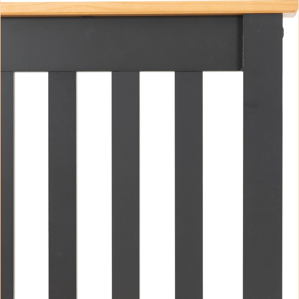 Monaco 3' Low End Bed - Dark Grey/Oak Effect