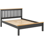 Monaco 4' Low End Bed - Dark Grey/Oak Effect