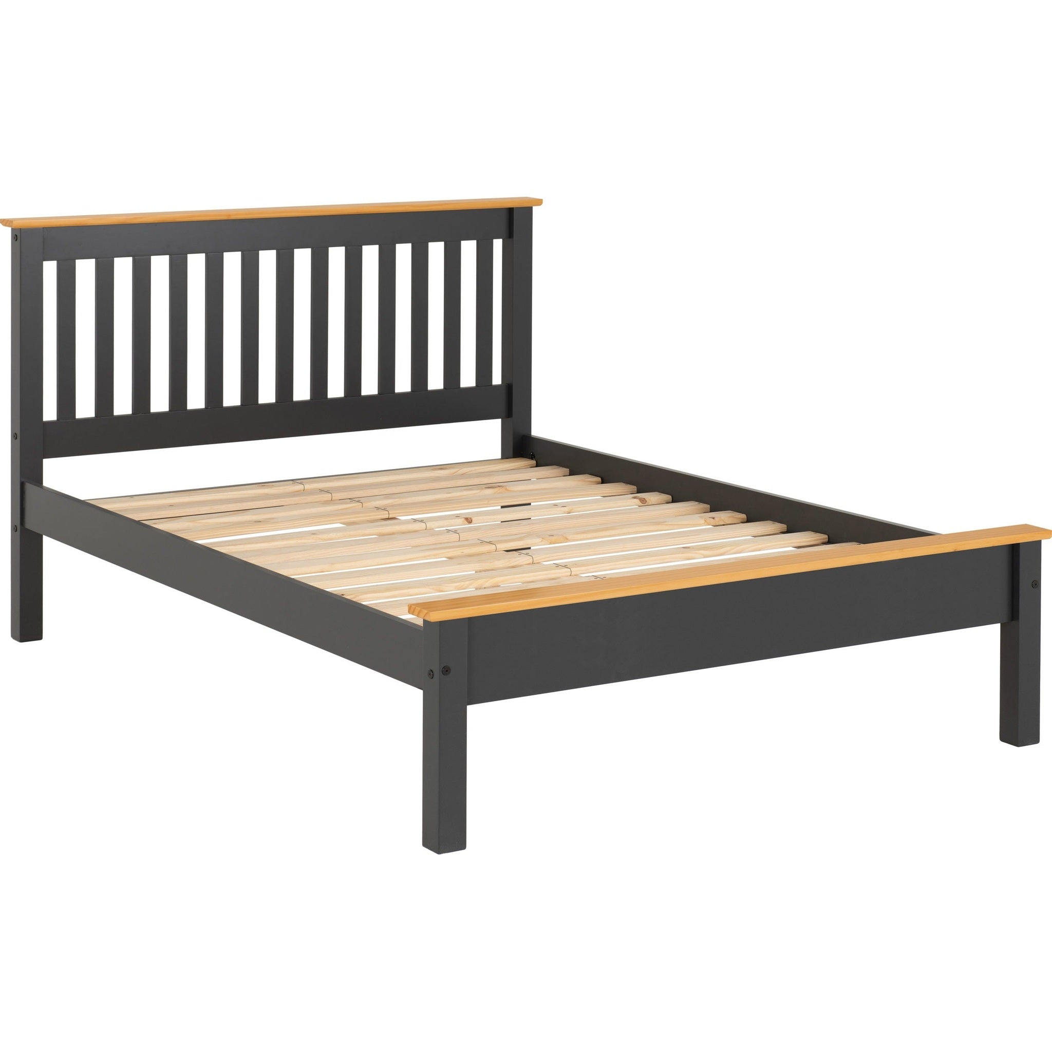 Monaco 5' Low End Bed - Dark Grey/Oak Effect