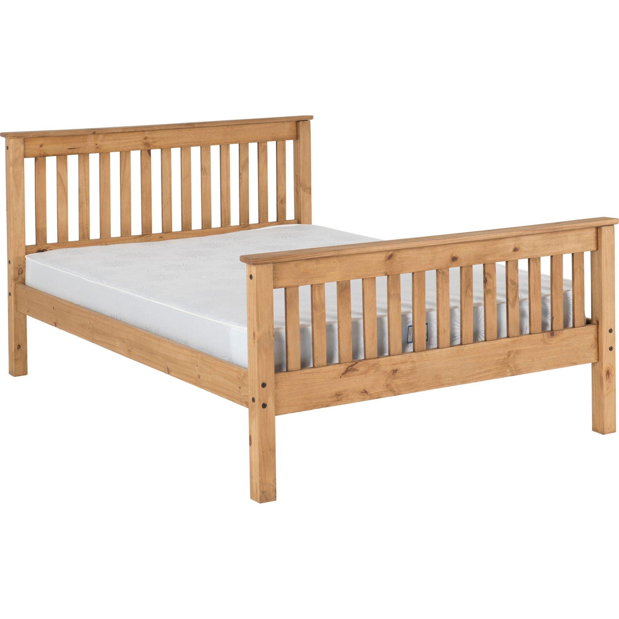 Monaco 5' High End Bed - Distressed Waxed Pine