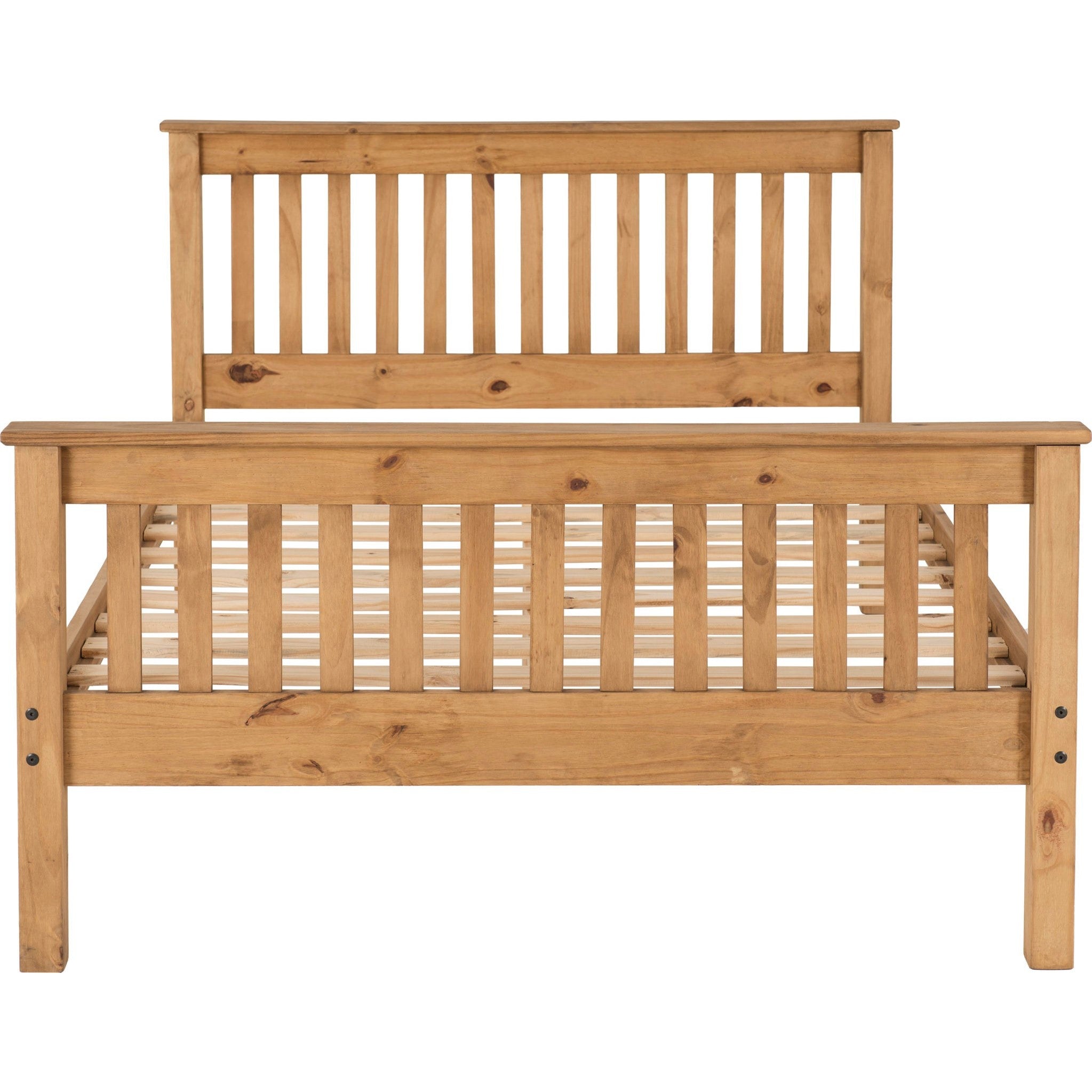 Monaco 4'6" High End Bed - Distressed Waxed Pine