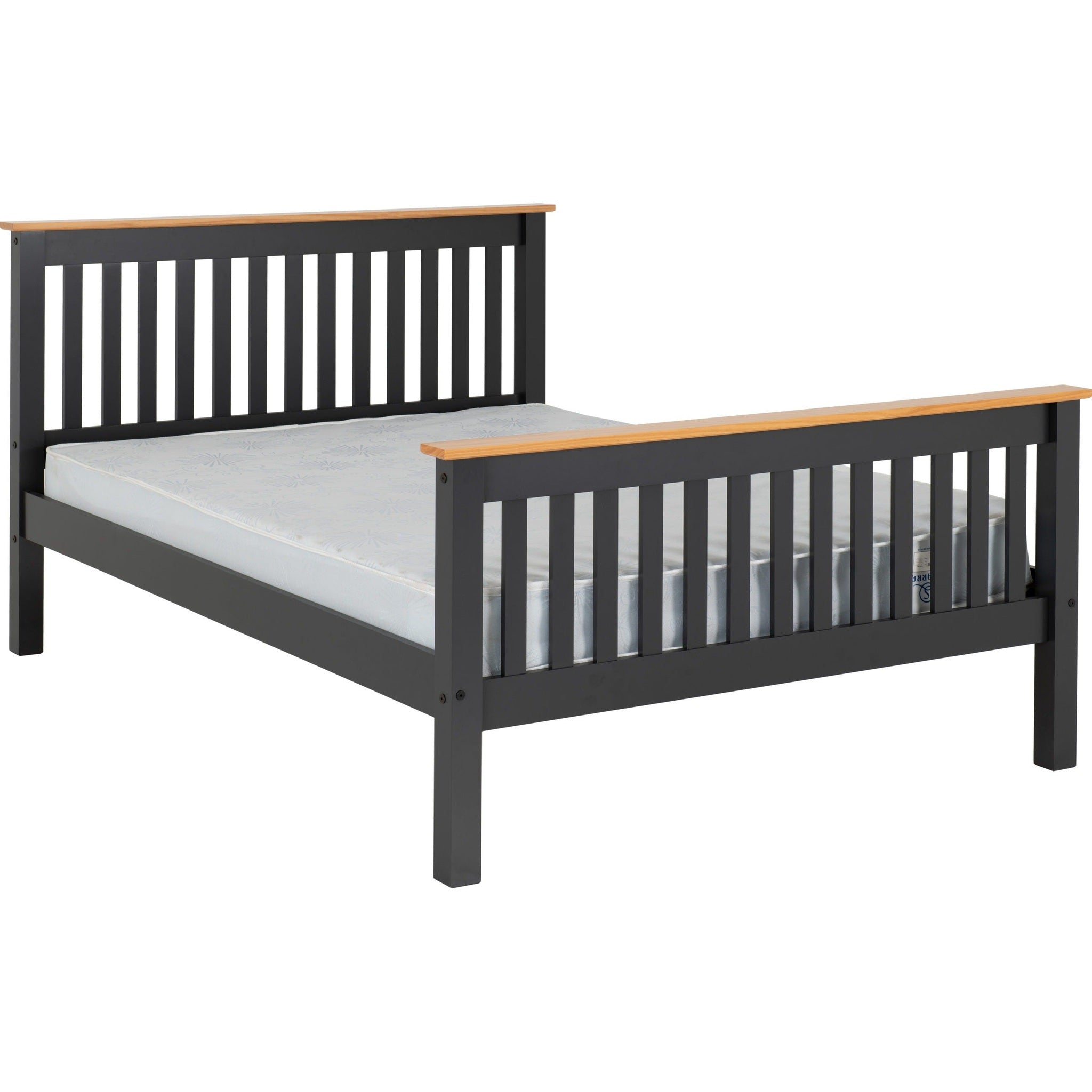 Monaco 4'6" High End Bed - Dark Grey/Oak Effect