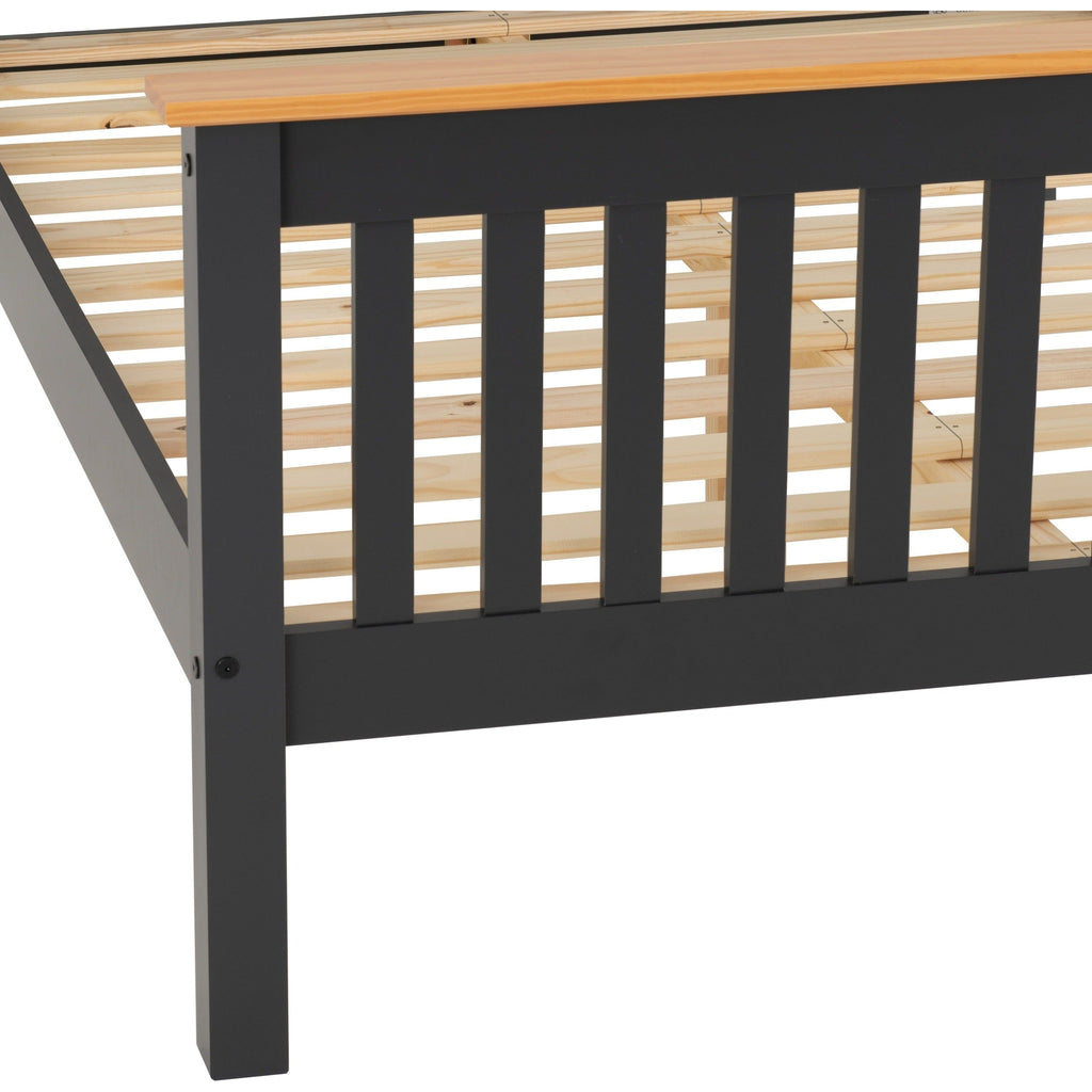Monaco 5' High End Bed - Dark Grey/Oak Effect
