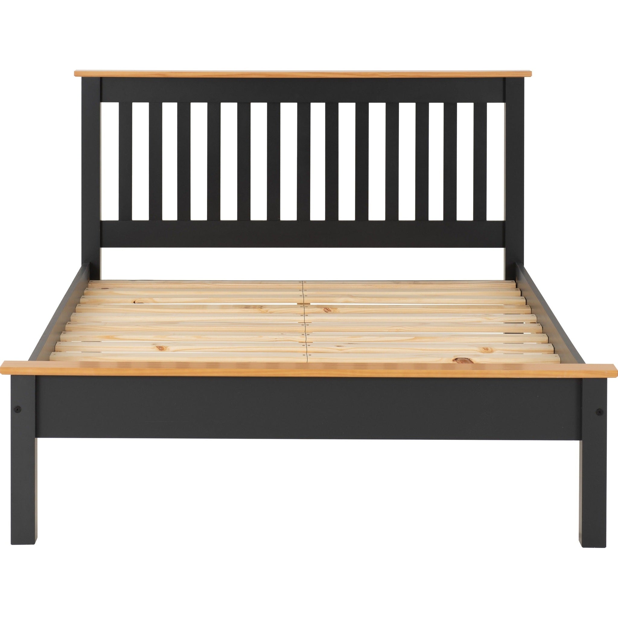 Monaco 5' Low End Bed - Dark Grey/Oak Effect