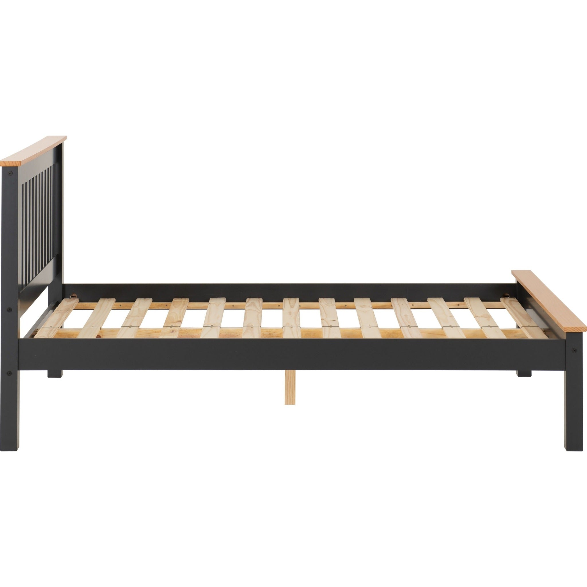Monaco 5' Low End Bed - Dark Grey/Oak Effect