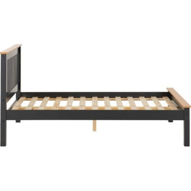 Monaco 4' Low End Bed - Dark Grey/Oak Effect