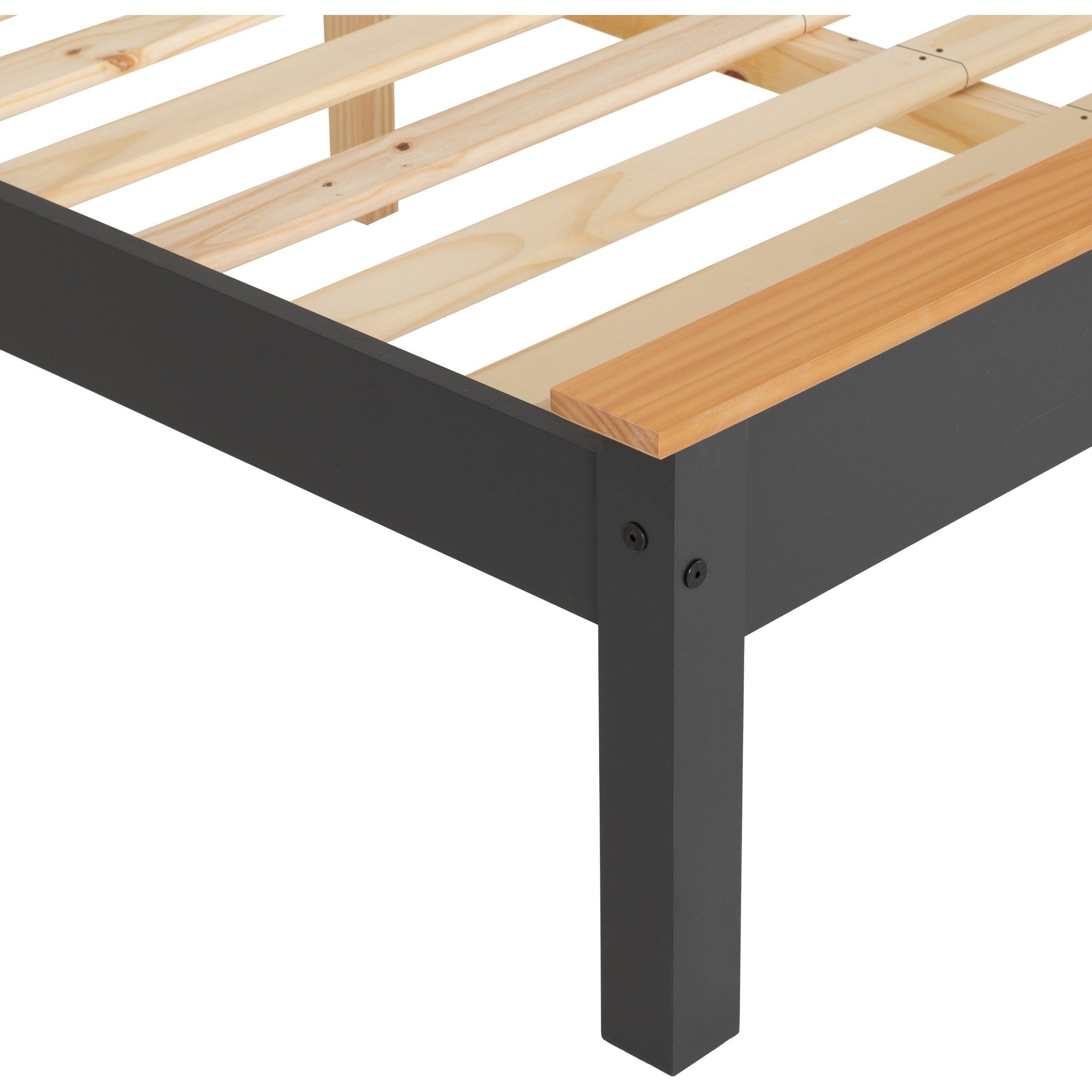 Monaco 5' Low End Bed - Dark Grey/Oak Effect