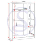 Malvern 3 Door Wardrobe - Black