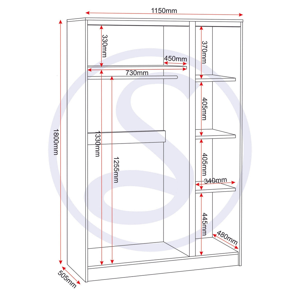 Malvern 3 Door Wardrobe - White