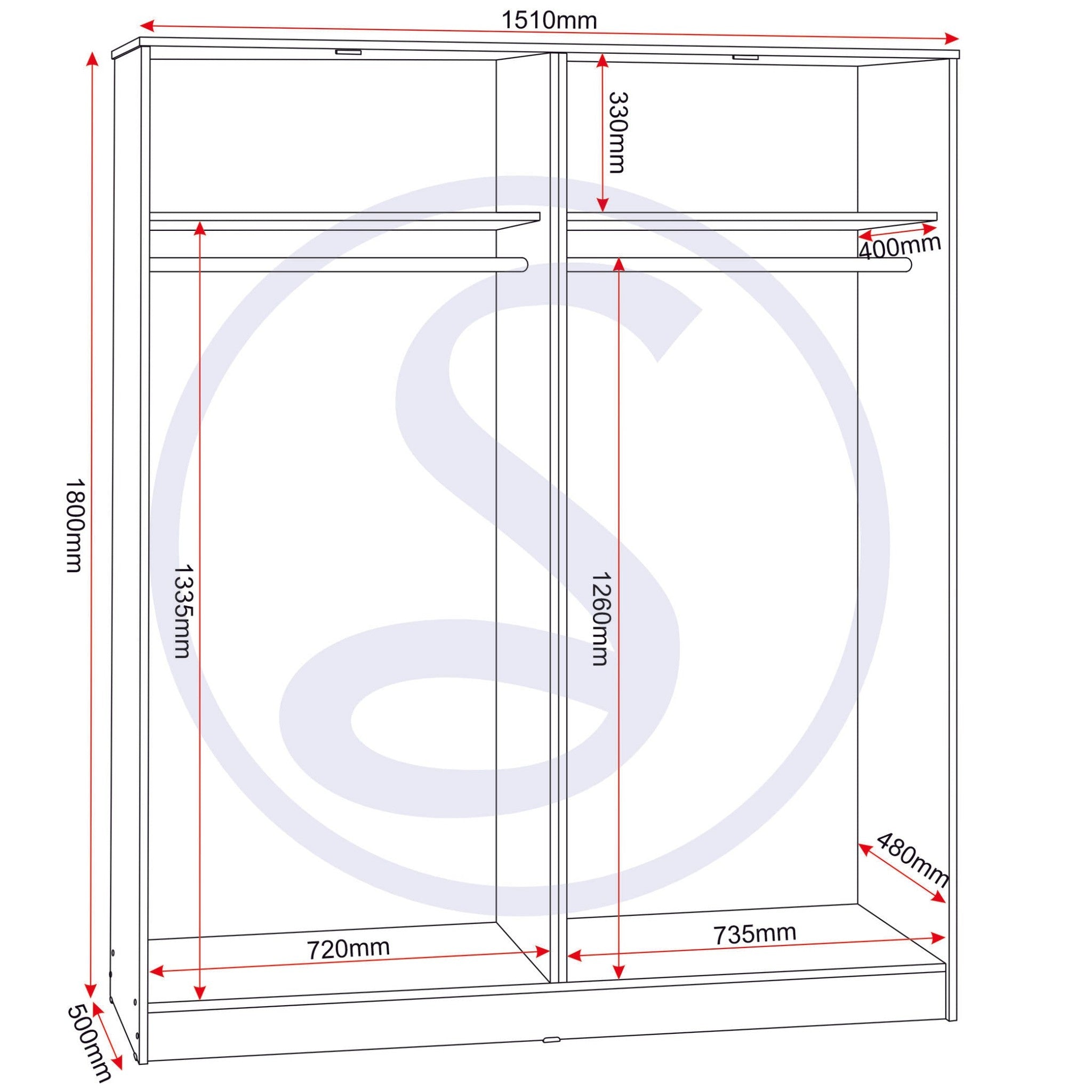 Malvern 4 Door Wardrobe - Urban Snow