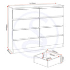 Malvern 8 Drawer Chest - Grey