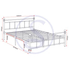 Marlborough 4'6" Bed - White/Antique Brass