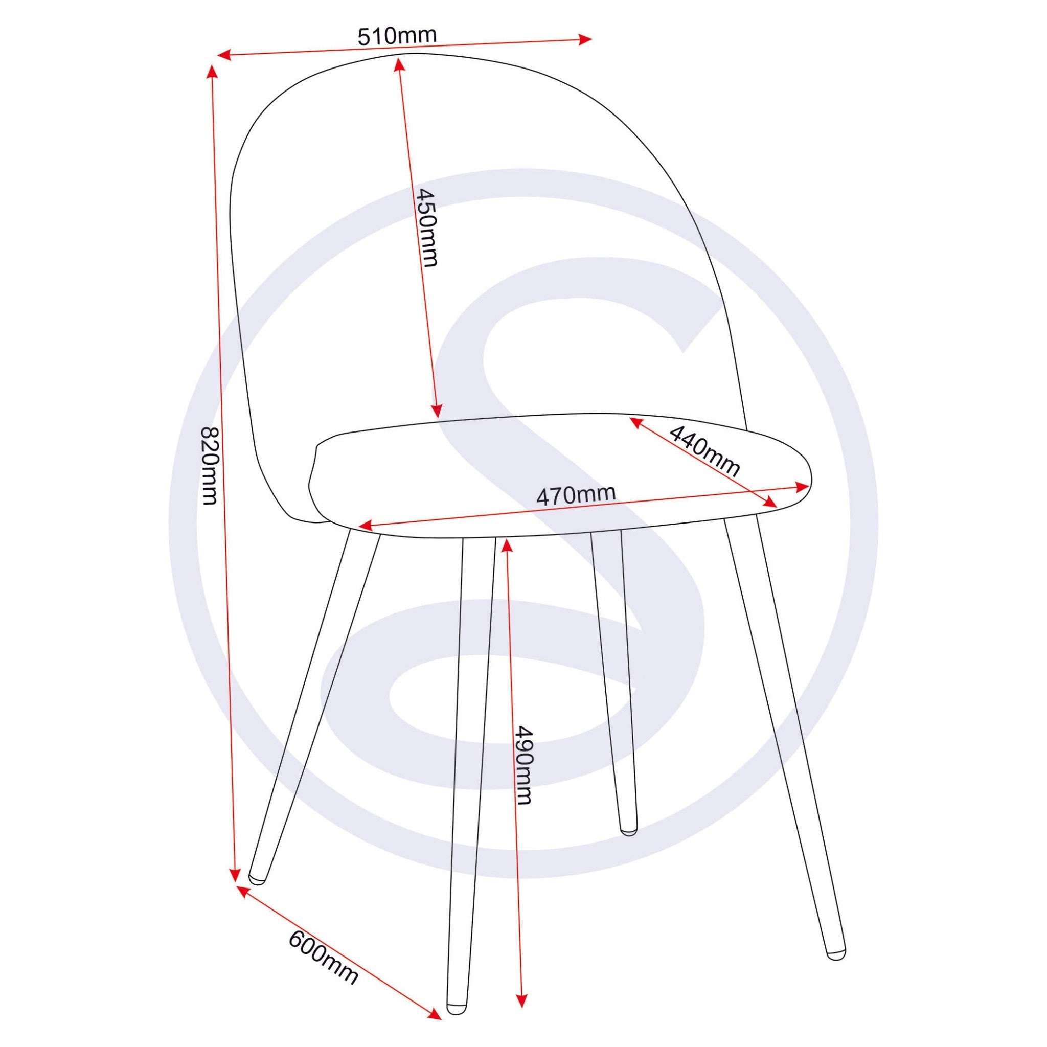 Marlow Dining Chair X4 Per Box - Black Velvet