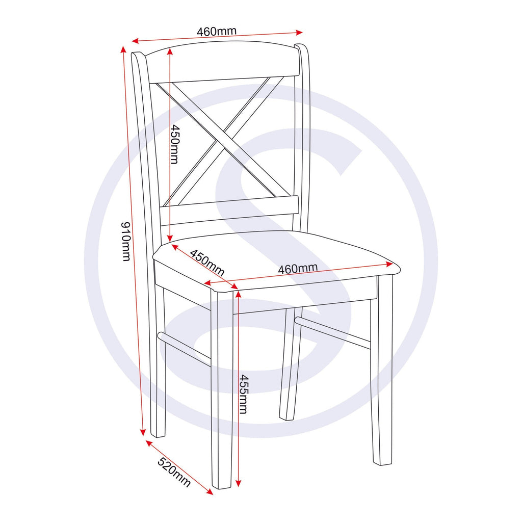 Mason Dining Chair X2 Per Box - Oak Varnish/Brown Pu