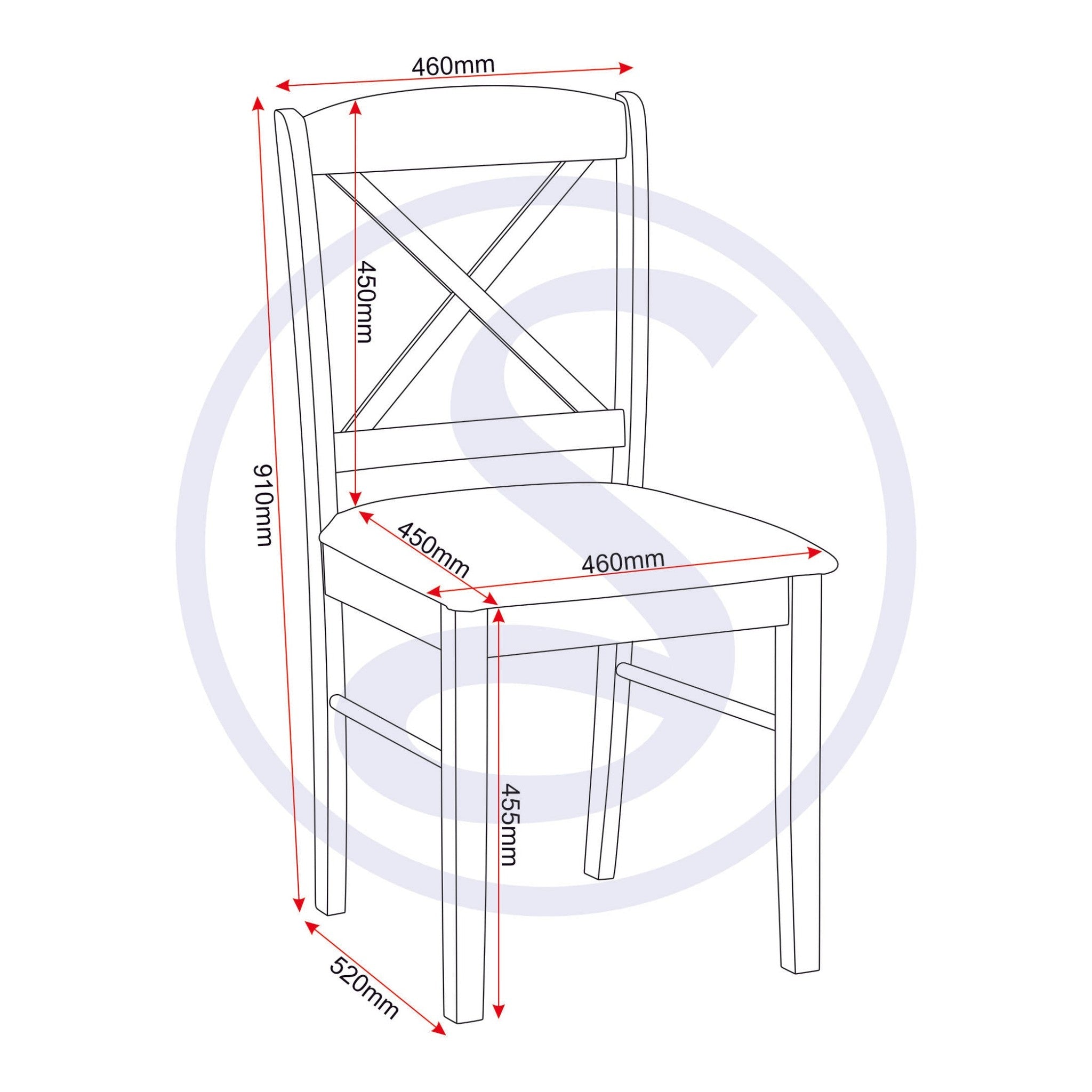 Mason Dining Chair X2 Per Box - Oak Varnish/Brown Pu