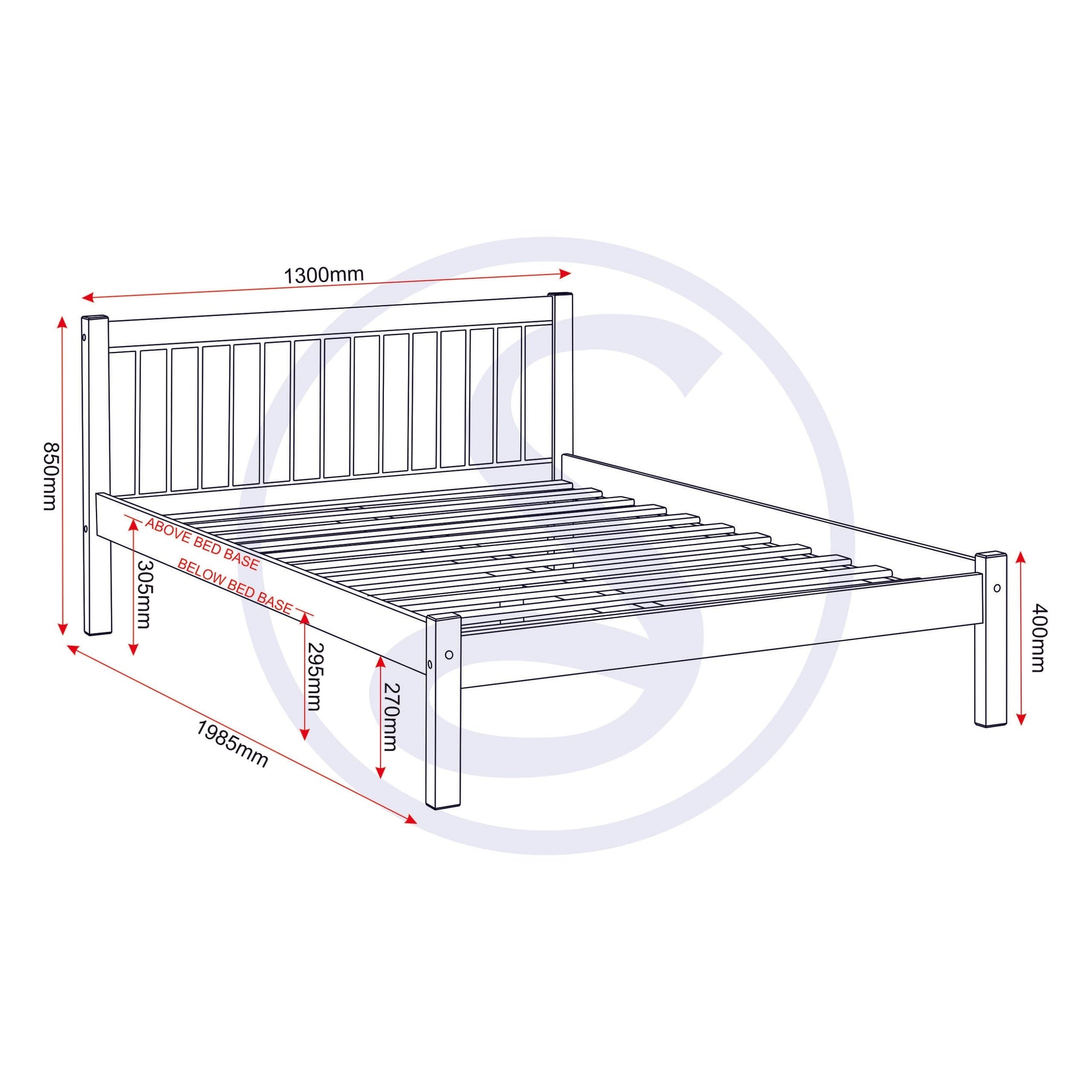 Maya 4' Bed - Distressed Waxed Pine