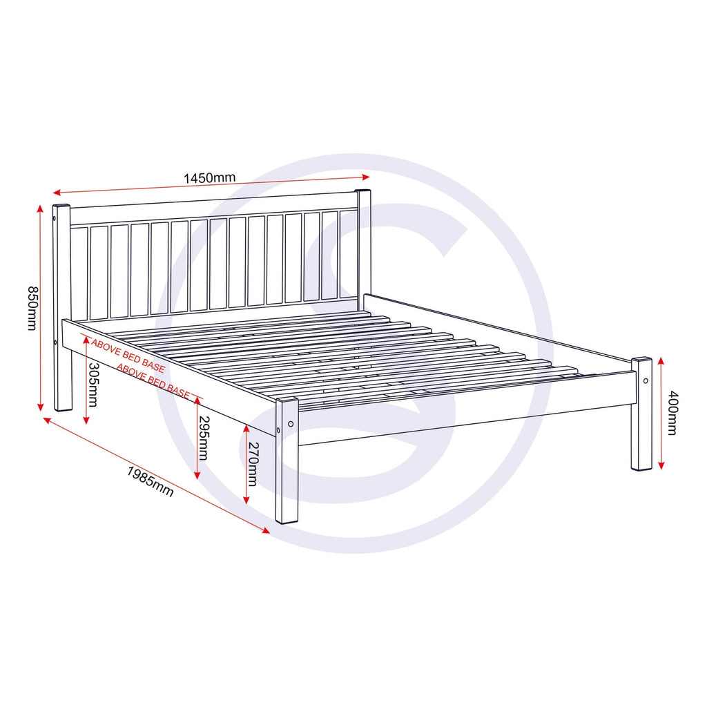 Maya 4'6" Bed - Distressed Waxed Pine