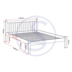 Maya 4'6" Bed - Distressed Waxed Pine