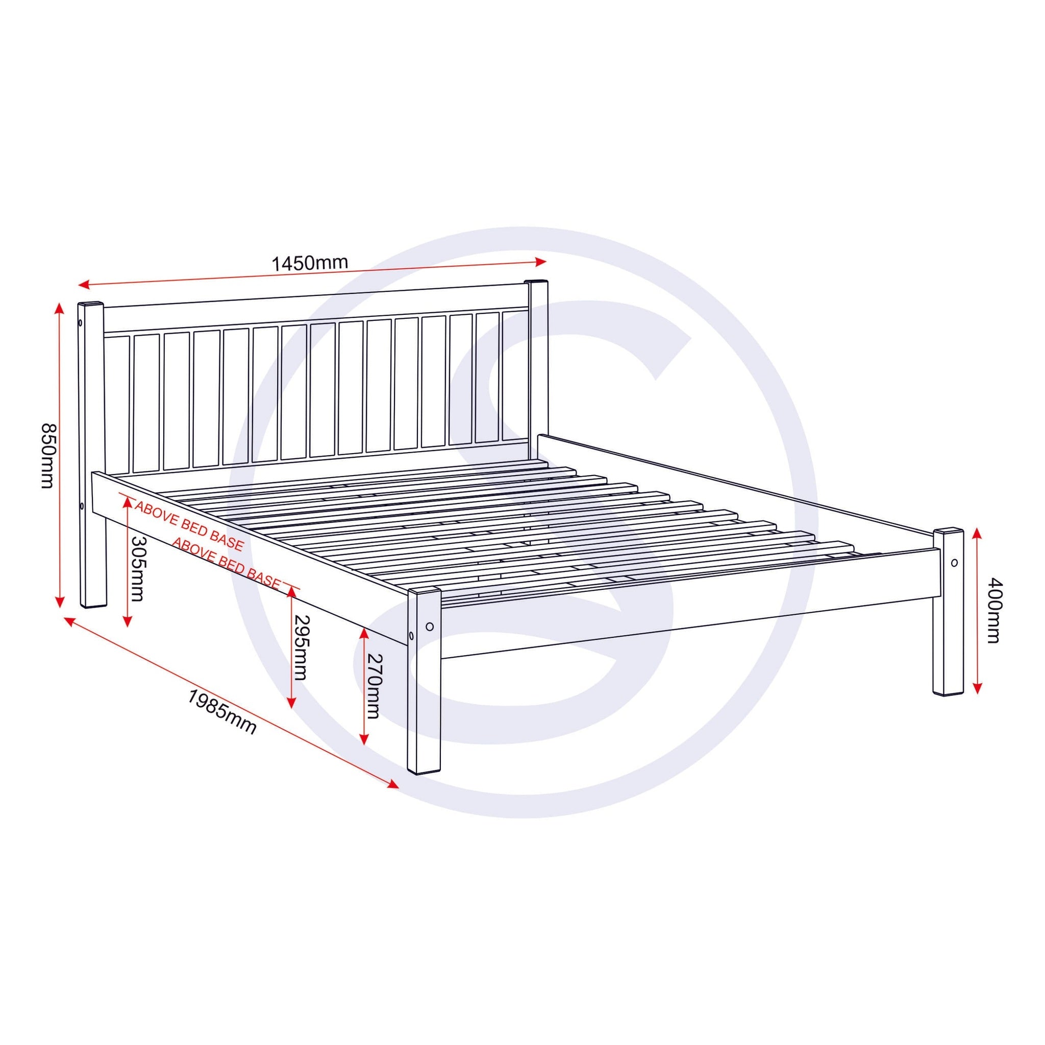 Maya 4'6" Bed - Distressed Waxed Pine