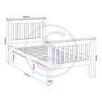 Monaco 3' High End Bed - Dark Grey/Oak Effect