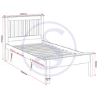 Monaco 3' Low End Bed - Dark Grey/Oak Effect