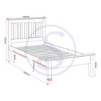 Monaco 3' Low End Bed - White