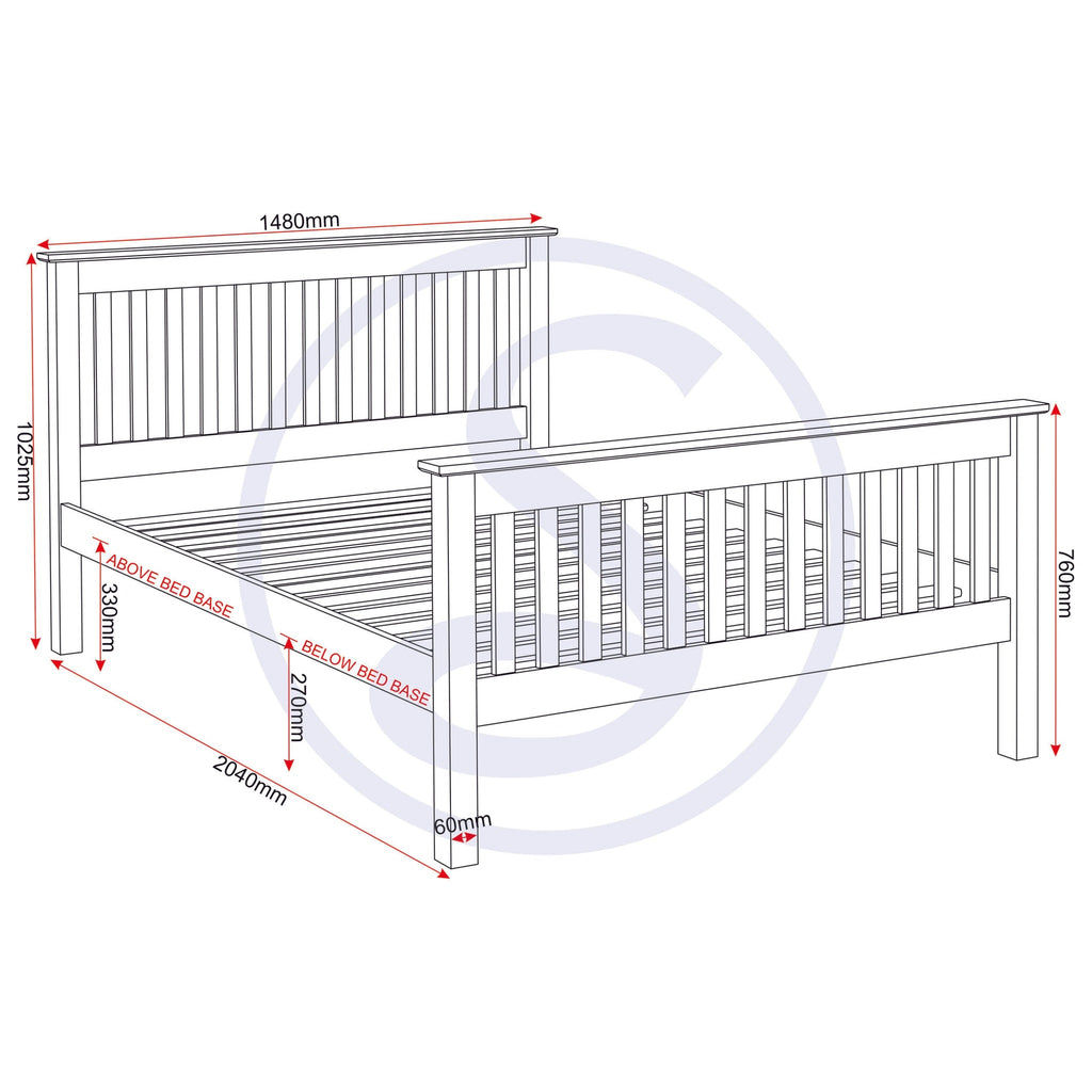 Monaco 4'6" High End Bed - Dark Grey/Oak Effect