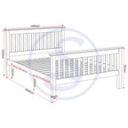 Monaco 4'6" High End Bed - Dark Grey/Oak Effect
