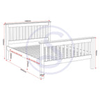 Monaco 4'6" High End Bed - White
