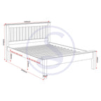 Monaco 4'6" Low End Bed - White