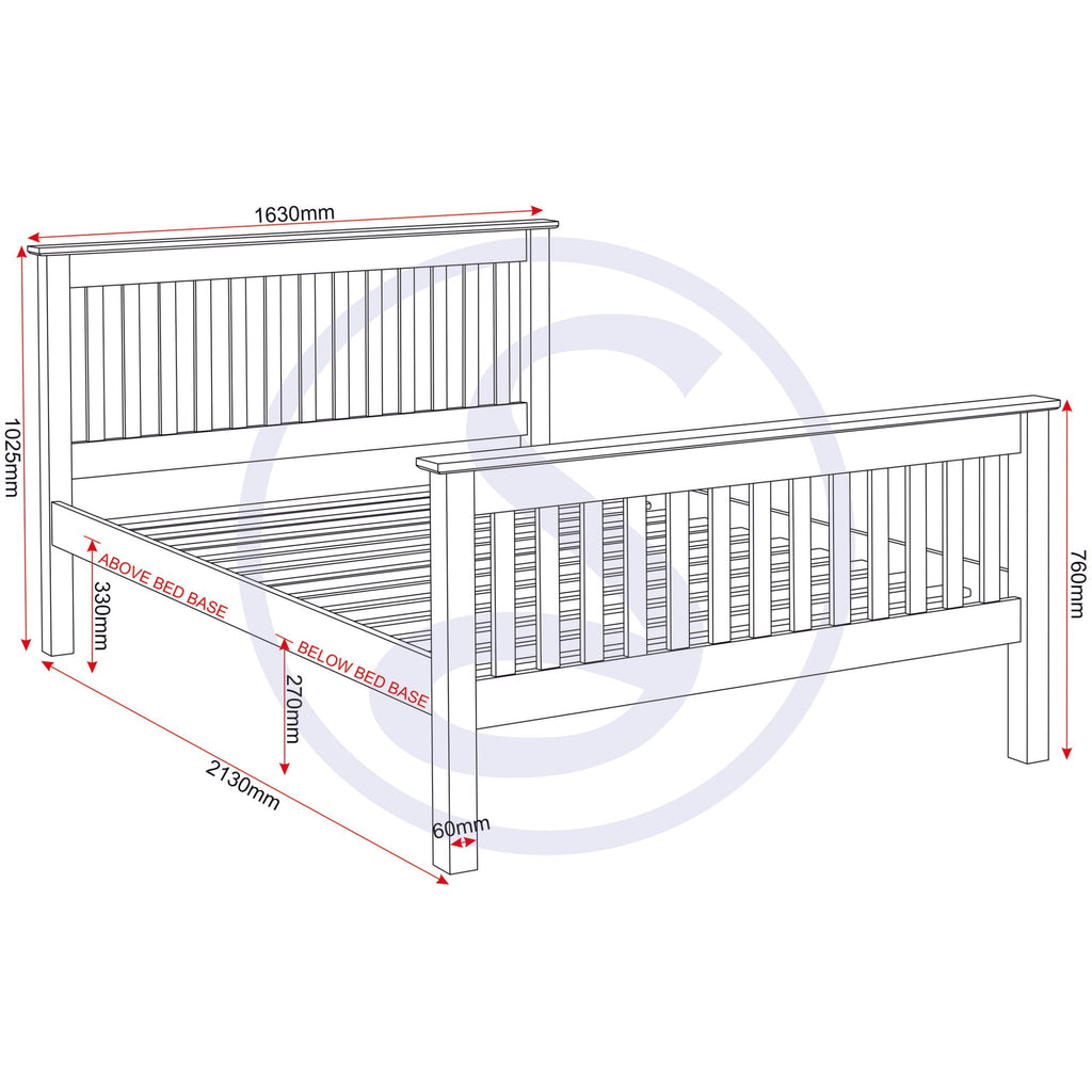 Monaco 5' High End Bed - Dark Grey/Oak Effect