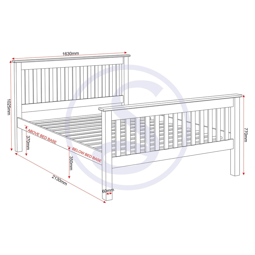 Monaco 5' High End Bed - Distressed Waxed Pine