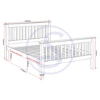 Monaco 5' High End Bed - Distressed Waxed Pine