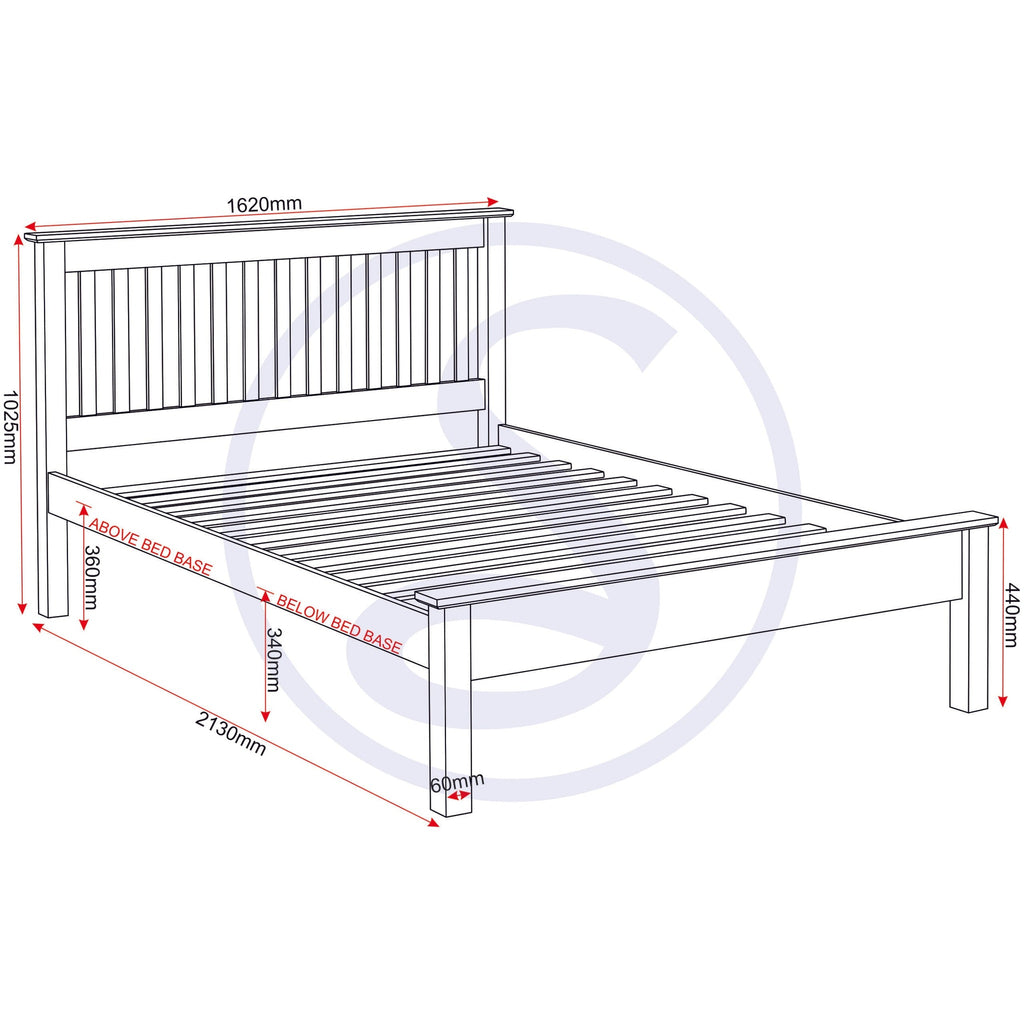 Monaco 5' Low End Bed - Dark Grey/Oak Effect