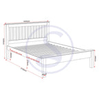 Monaco 5' Low End Bed - White