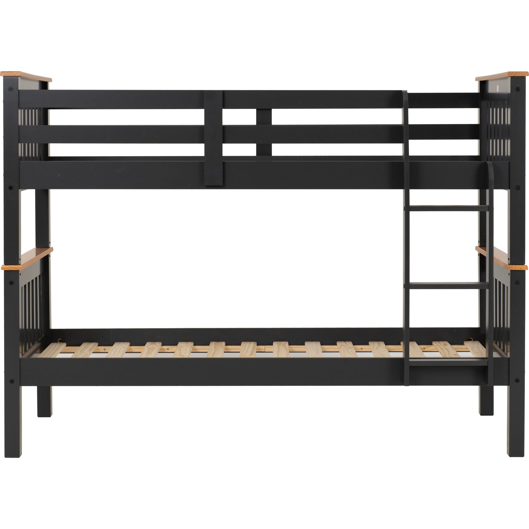 Neptune 3' Bunk Bed - Dark Grey/Oak Effect