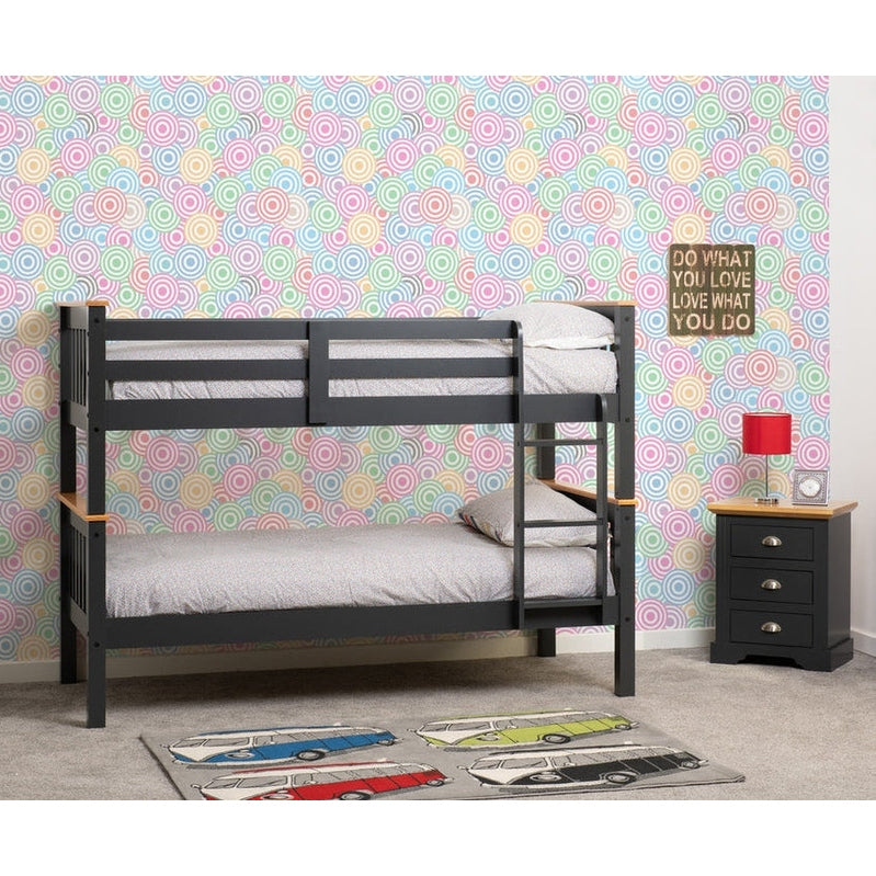 Neptune 3' Bunk Bed - Dark Grey/Oak Effect