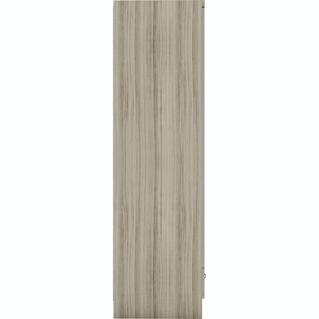 Nevada 1 Door 1 Drawer Wardrobe - Grey Gloss/Light Oak Effect Veneer