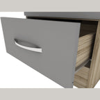 Nevada 1 Door 1 Drawer Wardrobe - Grey Gloss/Light Oak Effect Veneer