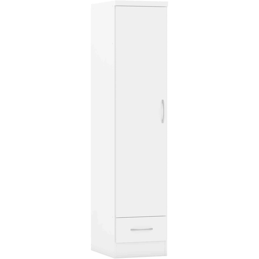 Nevada 1 Door 1 Drawer Wardrobe - White Gloss