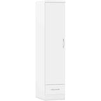 Nevada 1 Door 1 Drawer Wardrobe - White Gloss