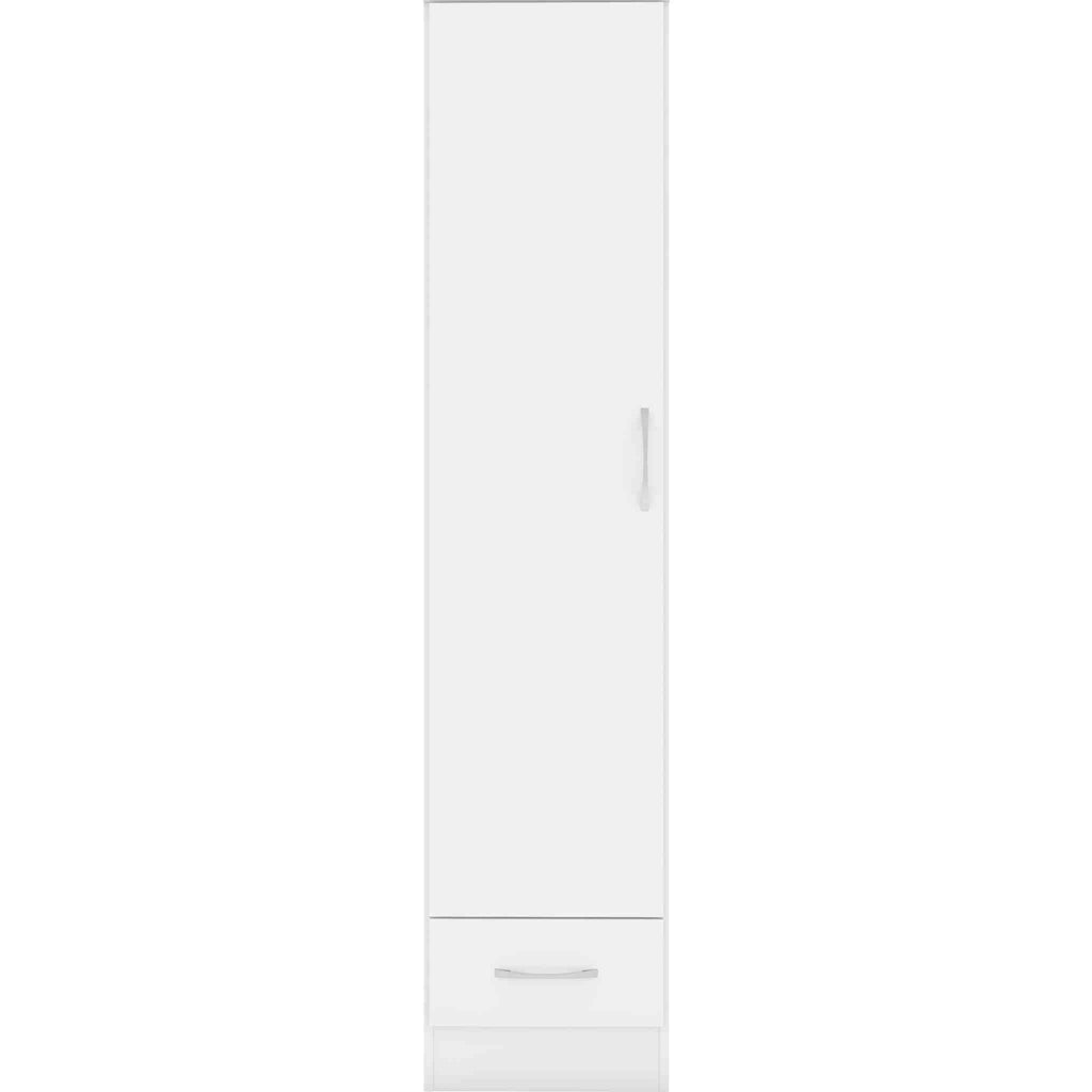 Nevada 1 Door 1 Drawer Wardrobe - White Gloss