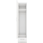 Nevada 1 Door 1 Drawer Wardrobe - White Gloss
